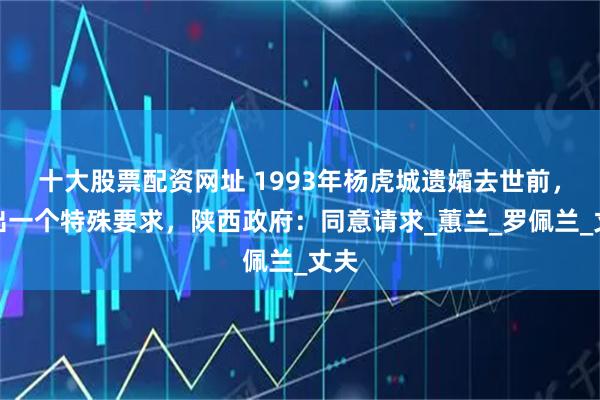 十大股票配资网址 1993年杨虎城遗孀去世前，提出一个特殊要求，陕西政府：同意请求_蕙兰_罗佩兰_丈夫